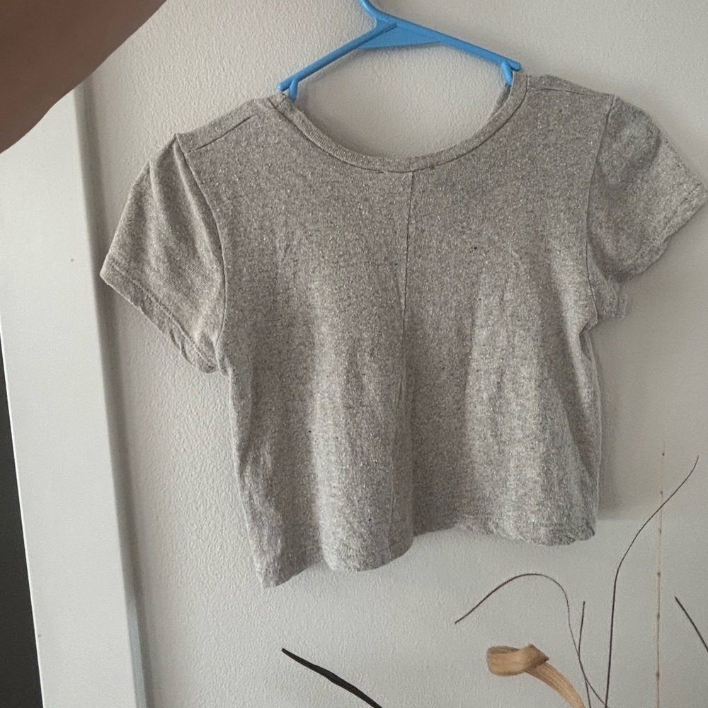 LOU TEE(Regen Silk Noil Jersey) speckled Heather Grey-size XS RV:$138 - Picture 7 of 16